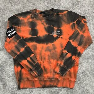 MAUNA KEA Sweatshirt Size Medium Logo Orange Tie Dye Round Collar Made in Italy
